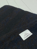 Felt/wool blanket, heavy, dark blue with black stripes