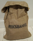 Pengapåse av juteväv med stämpel, använd-Floby Överskottslager