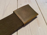 Strong waist belt in green fabric, used