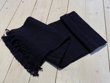 Scarf navy blue in wool
