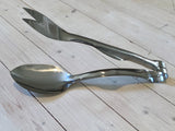 Stainless steel serving tongs