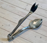 Stainless steel serving tongs