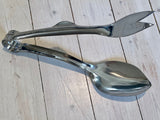 Stainless steel serving tongs