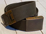 Strong waist belt in green fabric, used