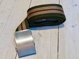 Belt in striped fabric