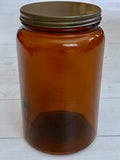 Dark glass storage jar with lid
